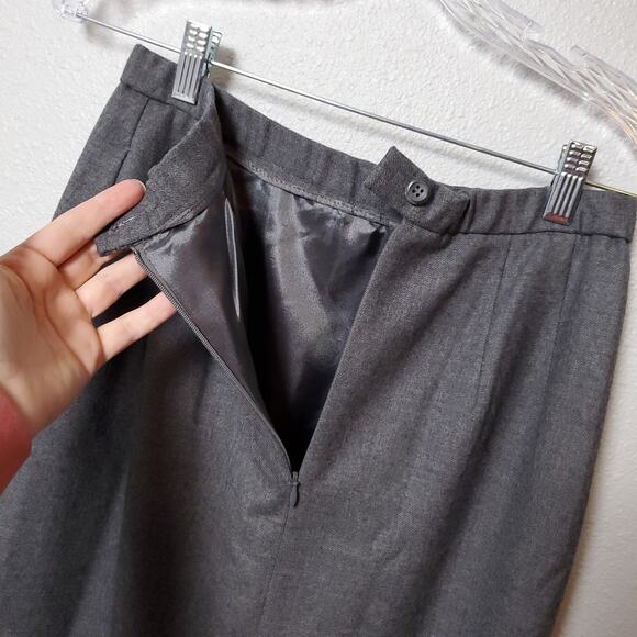 PENDLETON Virgin Wool Gray Pencil Skirt With Pockets Career Women's Sz 6 - Picture 5 of 6